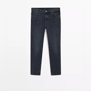 Massimo Dutti Dark Wash Slim Jeans 34x29 Quiet Luxury Minimalist Unisex